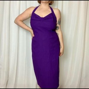 Pinup Couture Purple Wiggle Halter Dress